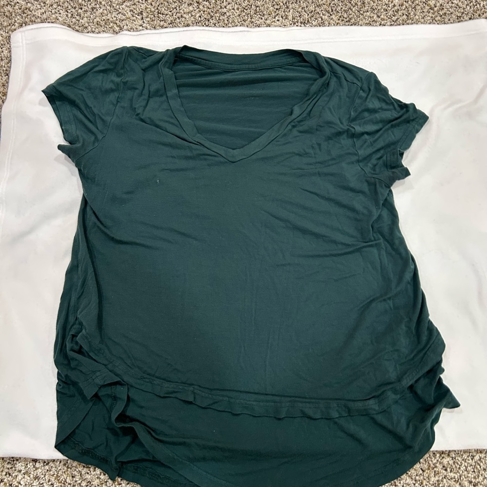 Latched Mama Nursing V-Neck Top - Dark Green